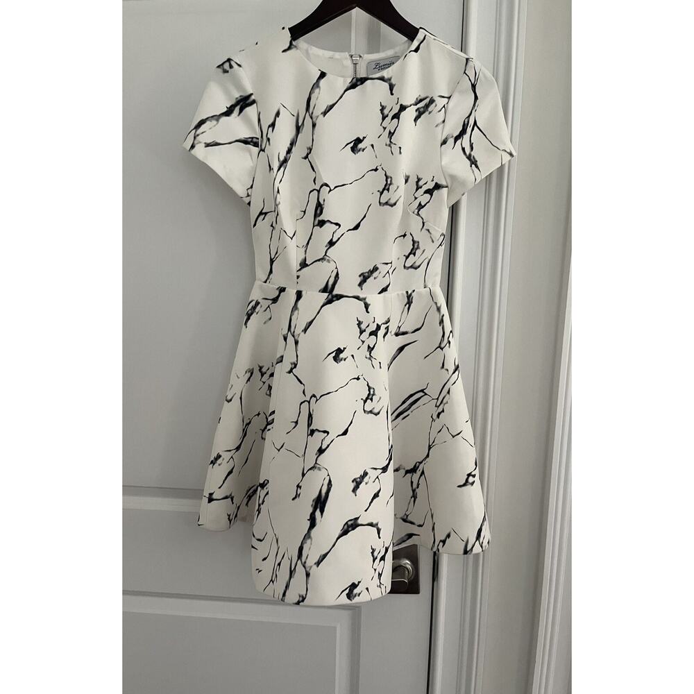 Lumier by Bariano crepe dress Sz. XS white marble print